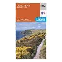 Ordnance Survey Explorer 102 Land\'s End Map With Digital Version, Orange