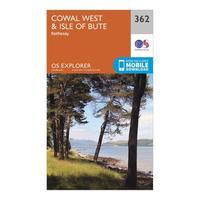Ordnance Survey Explorer 362 Cowal West & Isle of Bute Map With Digital Version, Orange