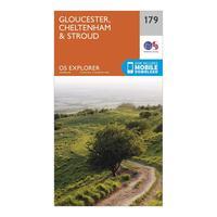 Ordnance Survey Explorer 179 Gloucester, Cheltenham & Stroud Map With Digital Version, Orange