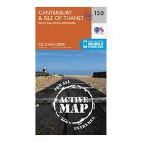 Ordnance Survey Explorer Active 150 Canterbury & The Isle of Thanet Map With Digital Version, Orange