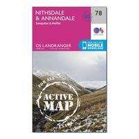 Ordnance Survey Landranger Active 78 Nithsdale & Annandale, Sanquhar & Moffat Map With Digital Version, Orange