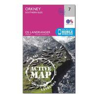 Ordnance Survey Landranger Active 7 Orkney Southern Isles Map With Digital Version, Orange