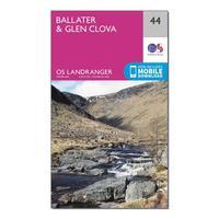Ordnance Survey Landranger 44 Ballater, Glen Clova Map With Digital Version, Orange