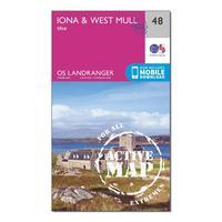 ordnance survey landranger active 48 iona west mull ulva map with digi ...