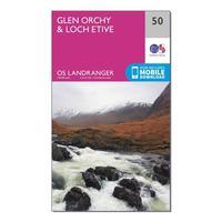 Ordnance Survey Landranger 50 Glen Orchy & Loch Etive Map With Digital Version, Orange