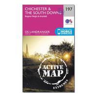Ordnance Survey Landranger Active 197 Chichester & The South Downs Map With Digital Version, Orange