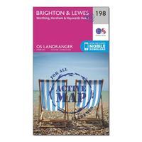 Ordnance Survey Landranger Active 198 Brighton & Lewes, Haywards Heath Map With Digital Version, Orange