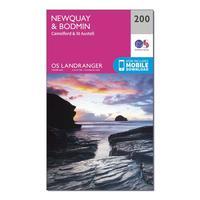 Ordnance Survey Landranger 200 Newquay & Bodmin, Camelford & St Austell Map With Digital Version, Orange