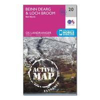 Ordnance Survey Landranger Active 20 Beinn Dearg & Loch Broom Map With Digital Version, Orange