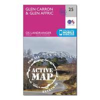 Ordnance Survey Landranger Active 25 Glen Carron & Glen Affric Map With Digital Version, Orange