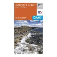 Ordnance Survey Explorer 332 Alnwick & Amble Map With Digital Version, Orange