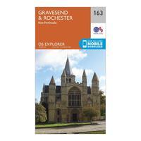 Ordnance Survey Explorer 163 Gravesend & Rochester Map With Digital Version, Orange