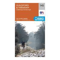 Ordnance Survey Explorer 145 Guildford & Farnham Map With Digital Version, Orange