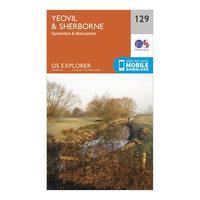 Ordnance Survey Explorer 129 Yeovil & Sherborne Map With Digital Version, Orange