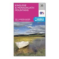 Ordnance Survey Landranger 35 Kingussie & Monadhliath Mountains Map With Digital Version, Orange