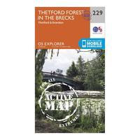 Ordnance Survey Explorer Active 229 Thetford Forest in the Brecks Map With Digital Version, Orange