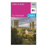 Ordnance Survey Landranger 105 York & Selby Map With Digital Version, Orange