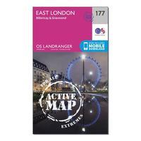 Ordnance Survey Landranger Active 177 East London, Billericay & Gravesend Map With Digital Version, Orange