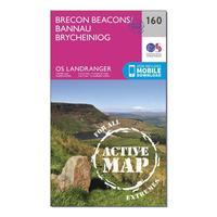 Ordnance Survey Landranger Active 160 Brecon Beacons Map With Digital Version, Orange