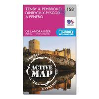 ordnance survey landranger active 158 tenby pembroke map with digital  ...