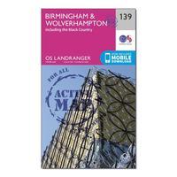 Ordnance Survey Landranger Active 139 Birmingham & Wolverhampton Map With Digital Version, Orange