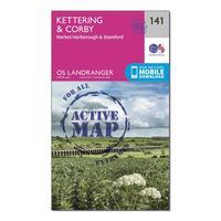 ordnance survey landranger active 141 kettering corby map with digital ...