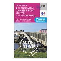 Ordnance Survey Landranger Active 146 Lampeter & Llandovery Map With Digital Version, Orange