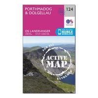 Ordnance Survey Landranger Active 124 Porthmadog & Dolgellau Map With Digital Version, Orange