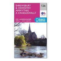 Ordnance Survey Landranger 126 Shrewsbury & Oswestry Map With Digital Version, Orange