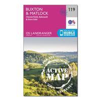 Ordnance Survey Landranger Active 119 Buxton & Matlock, Chesterfield, Bakewell & Dove Dale Map With Digital Version, Orange