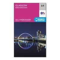 Ordnance Survey Landranger 64 Glasgow, Motherwell & Airdrie Map With Digital Version, Orange