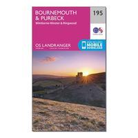 Ordnance Survey Landranger 195 Bournemouth & Purbeck, Wimborne Minster & Ringwood Map With Digital Version, Orange