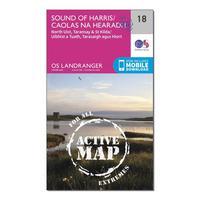 Ordnance Survey Landranger Active 18 Sound of Harris, North Uist, Taransay & St Kilda Map With Digital Version, Orange