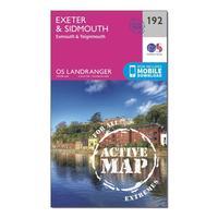 Ordnance Survey Landranger Active 192 Exeter & Sidmouth, Exmouth & Teignmouth Map With Digital Version, Orange