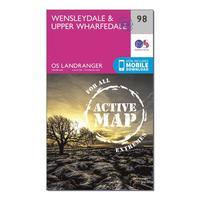 Ordnance Survey Landranger Active 98 Wensleydale & Upper Wharfedale Map With Digital Version, Orange