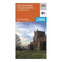 Ordnance Survey Explorer 282 Lincolnshire Wolds North Map With Digital Version, Orange