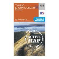 Ordnance Survey Explorer Active 451 Thurso & John o\'Grates Map With Digital Version, Orange