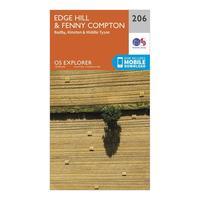 ordnance survey explorer 206 edge hill fenny compton map with digital  ...