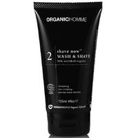 organic homme shave now wash shave gel 125ml
