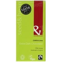 Organic Seed & Bean Extra Dark (72%) Chocolate Bar - Chilli & Lime (85g x 8)