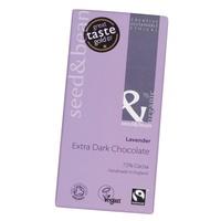 Organic Seed & Bean Extra Dark (72%) Chocolate Bar - Lavender (85g x 8)