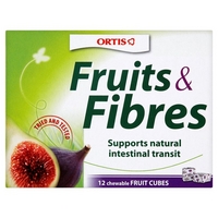 ortis fruits fibres 12 chewable fruit cubes 120g