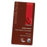 Organic Seed & Bean Dark (58%) Sicillian Hazelnut Chocolate (85g x 8)