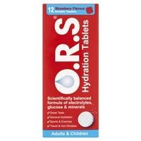 O.R.S. Hydration Tablets - Strawberry Flavour 12 Soluble Tablets