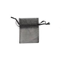 organza fabric drawstring bag small silver