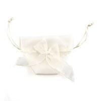 Organza Drawstring Favour Bags with Bow - Ivory