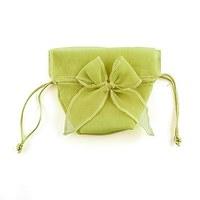 Organza Drawstring Favour Bags with Bow - Lime Juice