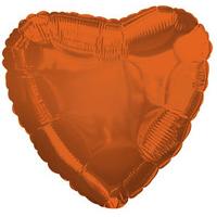 Orange Metallic Heart Foil Balloon