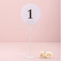 ornamental wire table number holders tall white