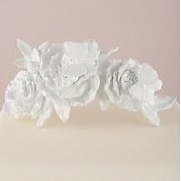 Ornamental Butterfly Garden Cake Decoration - White